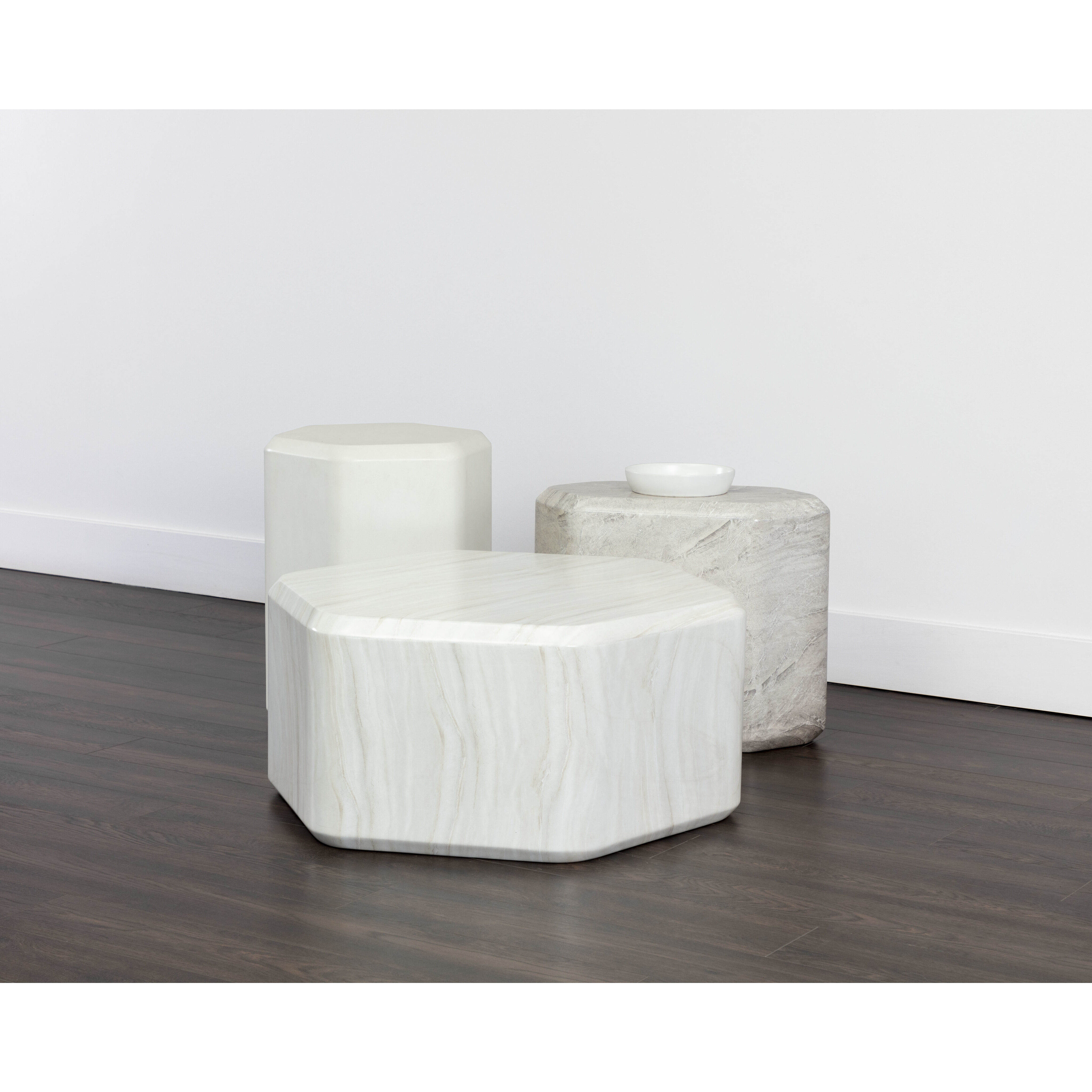 Spezza 33 X 29.5 inch Marble Look / Cream Outdoor Coffee Table